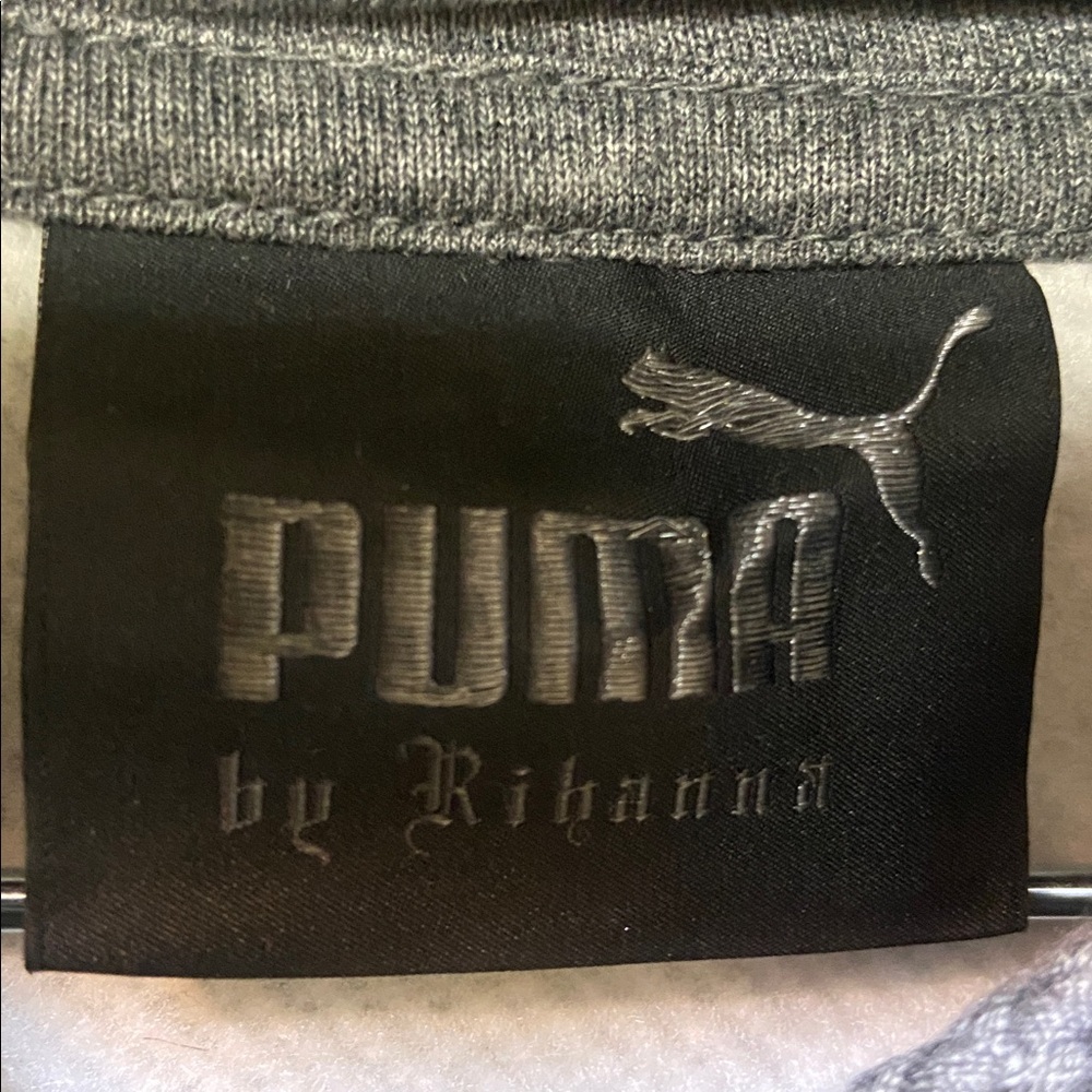 Puma Fenty By Rihanna Grey Rising Sun Lace-Up Cropped Hoodie.Size-Medium - Picture 10 of 11